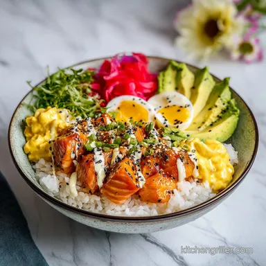 Sushi Bowl Recipe with Salmon & Avocado (30 Min) Recipe Card