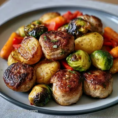 Sausage and Vegetables for 4 Servings Recipe Card