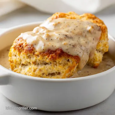 Sausage Gravy and Biscuit Casserole for 6 Recipe Card