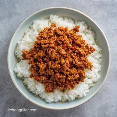 Skillet Ground Beef Dinner with Rice Recipe Card