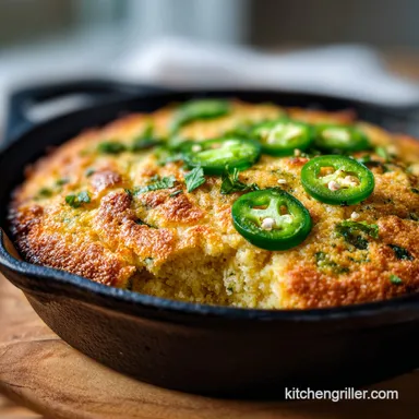 Cast Iron Skillet Jalapeno Cornbread Recipe: Crispy