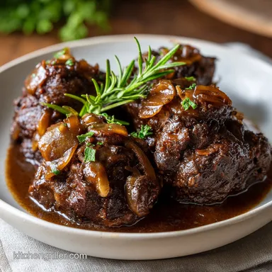 Slow Cooker Oxtails with Onion Gravy: A Tender Southern Stew Recipe Card