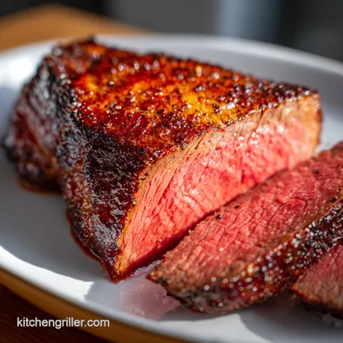 Smoked Tri Tip Recipe Medium Rare for 5 Servings Recipe Card