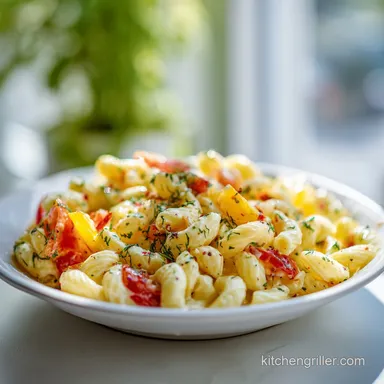 Easy Macaroni Salad for BBQ Sweet in 18 Minutes Recipe Card