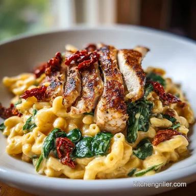 Tuscan Chicken Mac and Cheese: Silky Recipe Card
