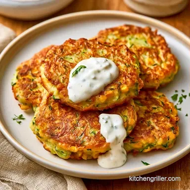 Crispy Zucchini Corn Fritters Recipe Card