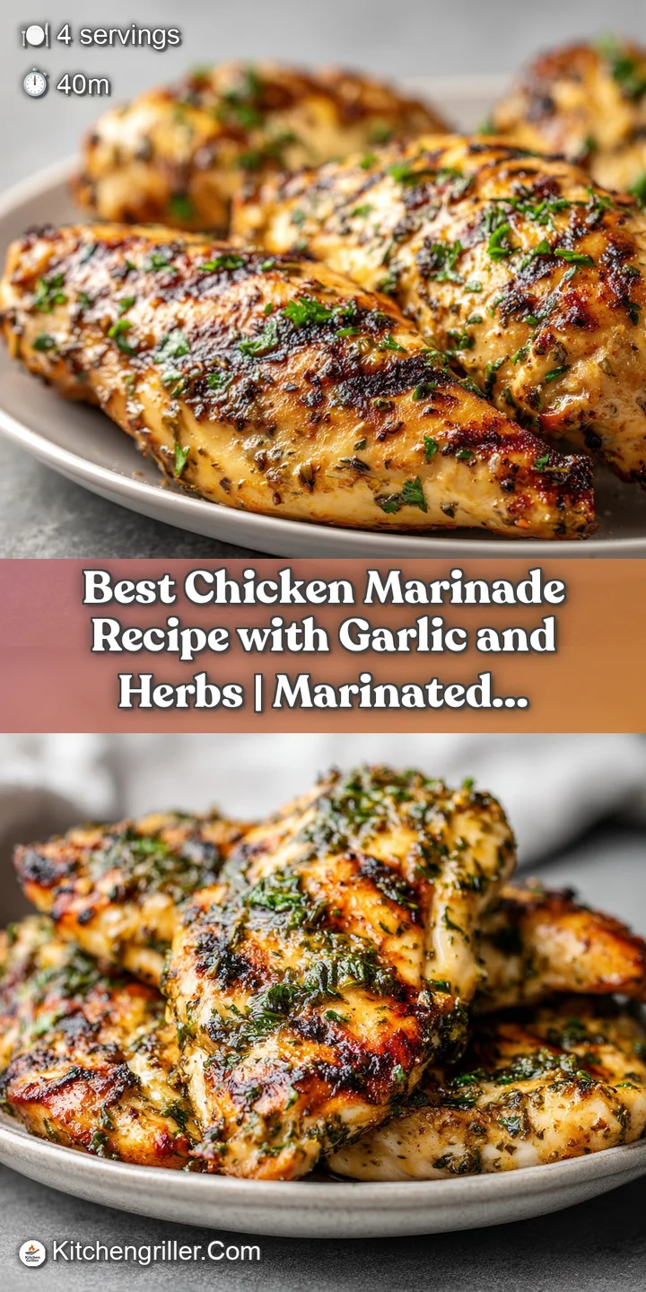 Close-up of tender, seared chicken with a rich, glossy herb and garlic glaze, steam rising.