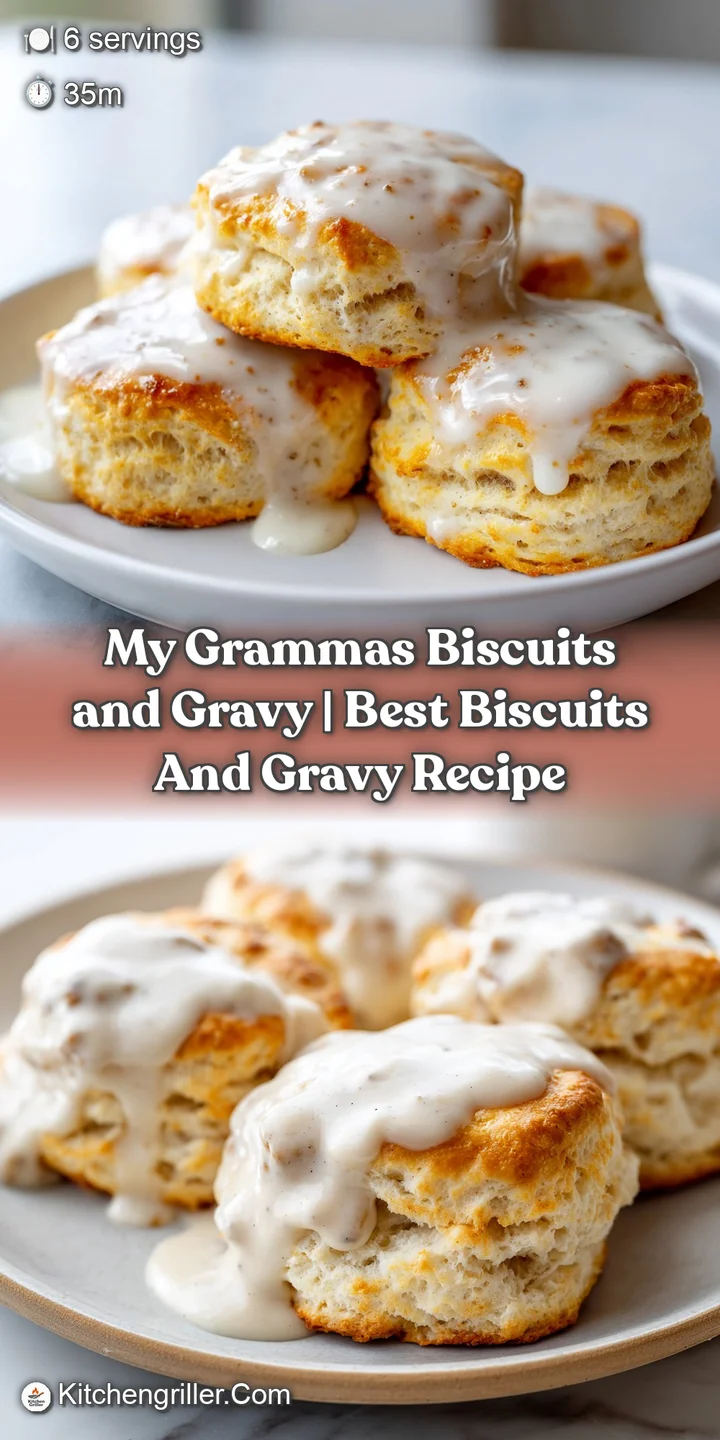 Extreme close-up of rich, silky white gravy with cracked black pepper dripping over a warm, golden-brown biscuit.