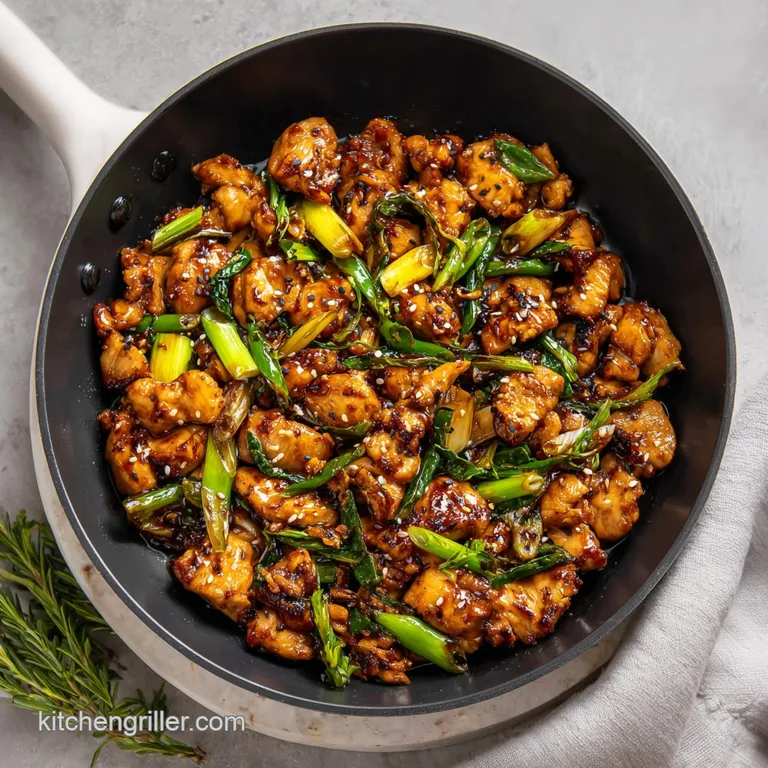 Plated chicken and vegetable medley with a delicate char, artfully arranged with fresh herbs.