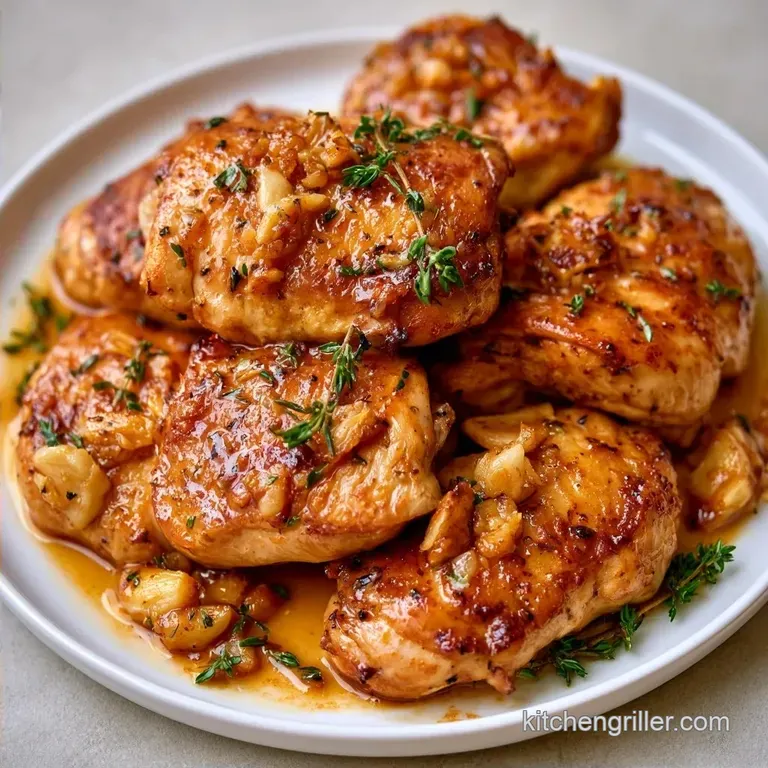 Boneless Skinon Chicken Thighs with Garlic Butter