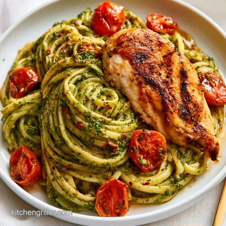 Chicken Pesto Pasta with Cherry Tomatoes in 45 Minutes