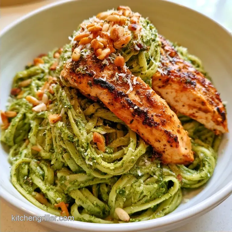 Chicken Pesto Pine Nut Pasta in 25 Minutes