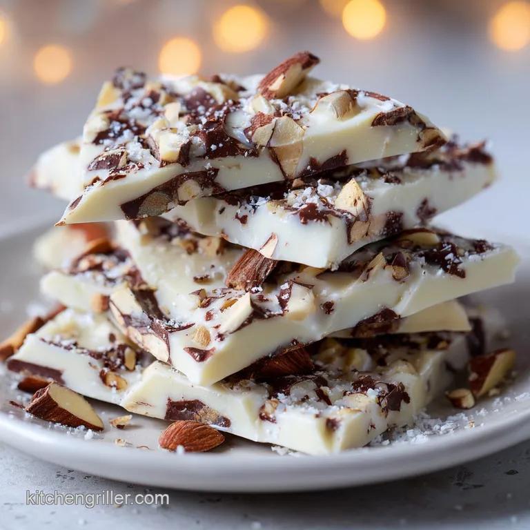 Elegant shards of frozen white cream with fresh blueberries and pistachios arranged on a minimalist white plate.