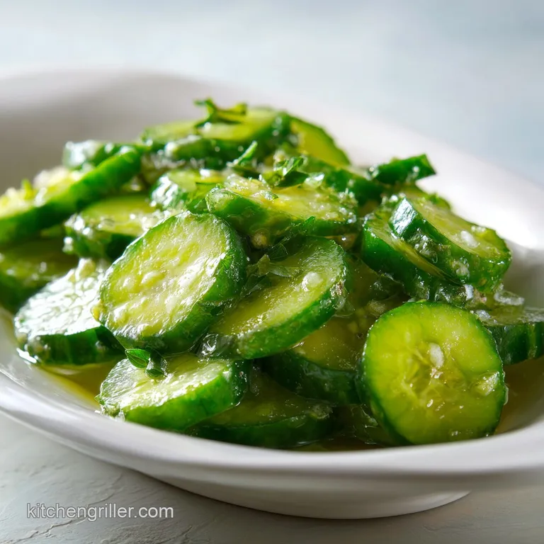 Creamy Cucumber Salad with Vinegar and Sugar