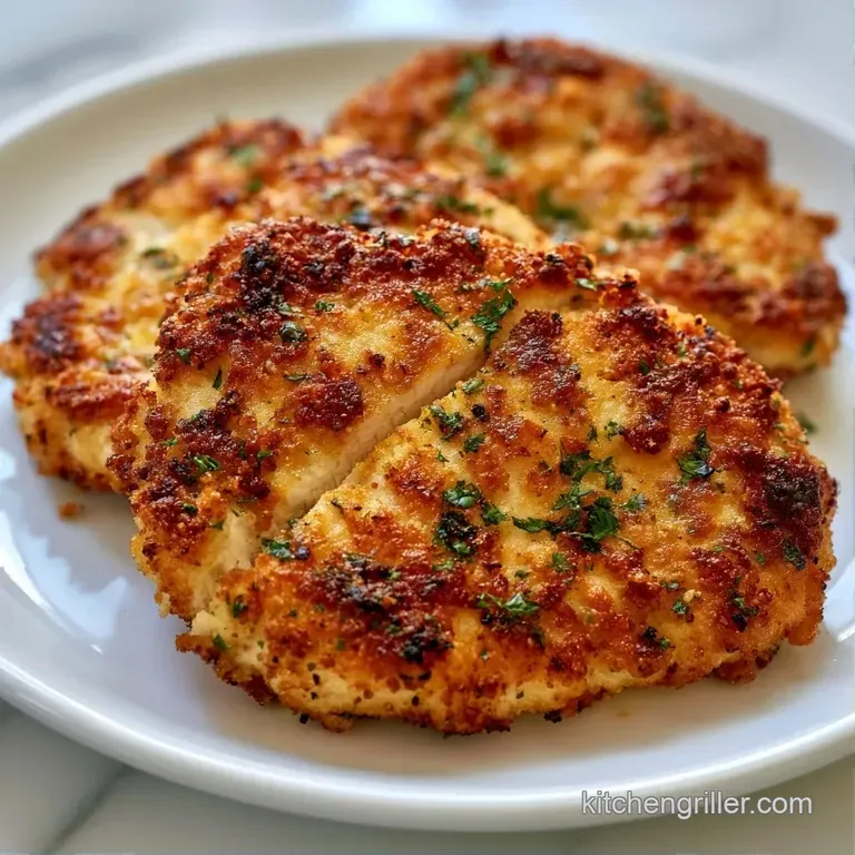 Slices of juicy, seared poultry arranged on a ceramic plate, garnished with fresh parsley and a bright lemon wedge.