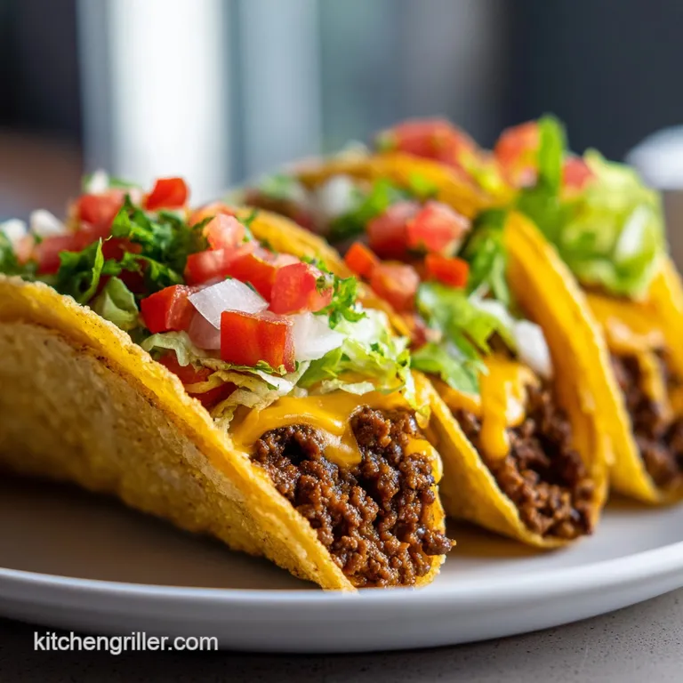 Golden corn tortillas overflowing with juicy, seared beef and melted cheddar, artfully arranged.