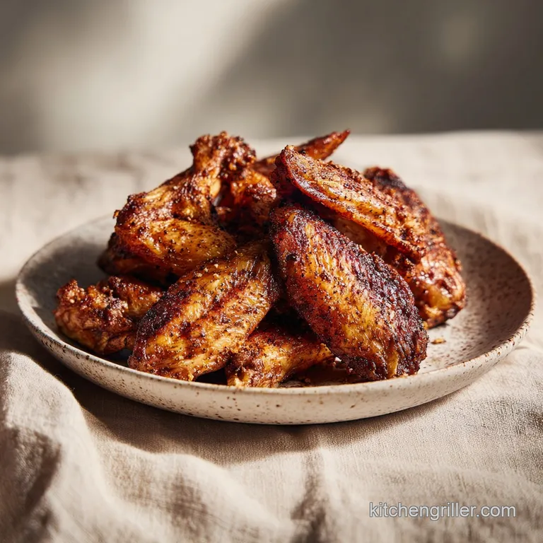 Smoked Chicken Wings with Crispy Skin and Baking Powder