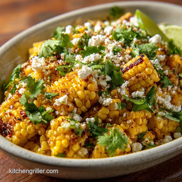 Grilled Corn Salad with Feta Lime