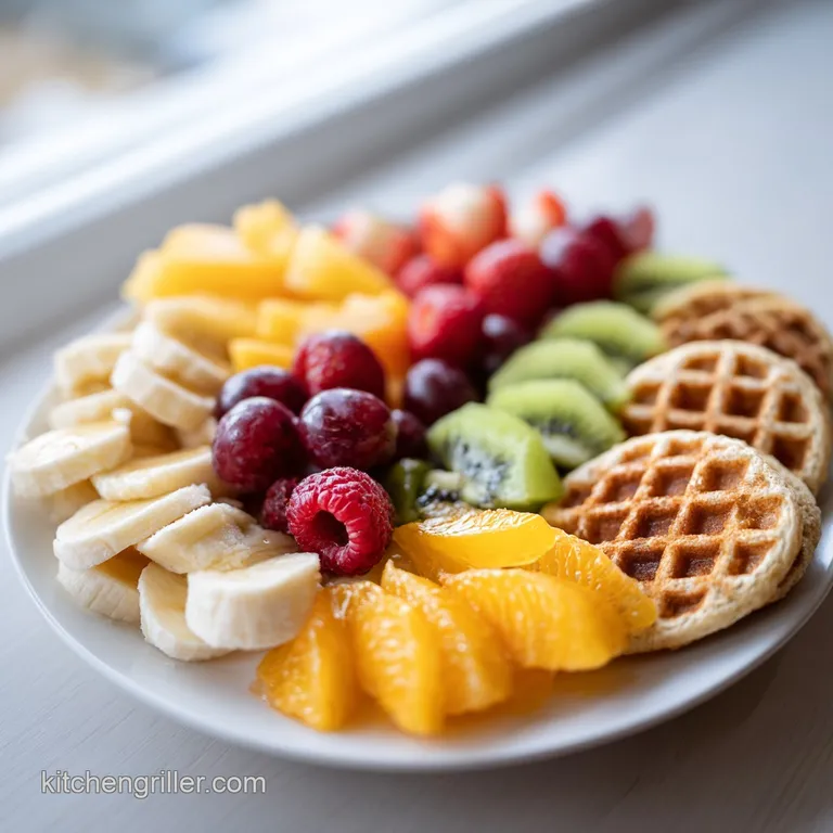 Breakfast Grazing Table with Fruit and Waffles