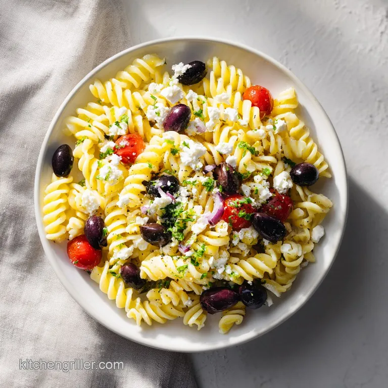 Greek Pasta Salad with Feta and Olives
