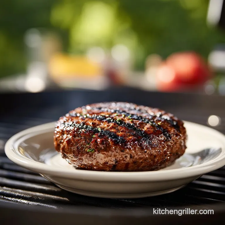 Grilled Frozen Burger on a Gas Grill: Juicy Center