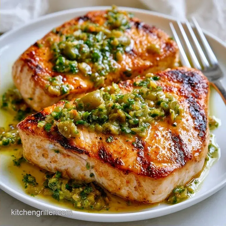 Mediterranean Grilled Swordfish with Olive Salsa