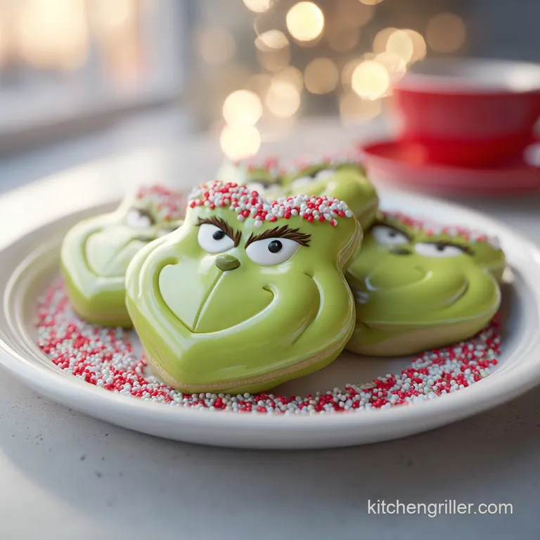 Grinch Recipe for Christmas with Heart Sprinkles