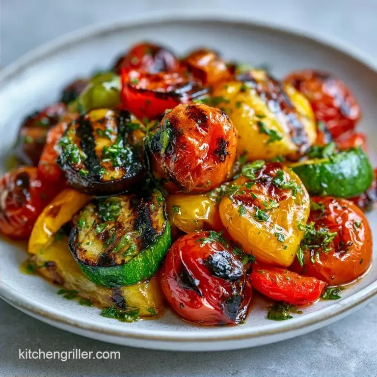 Herb Marinated Grilled Vegetables with Balsamic Glaze