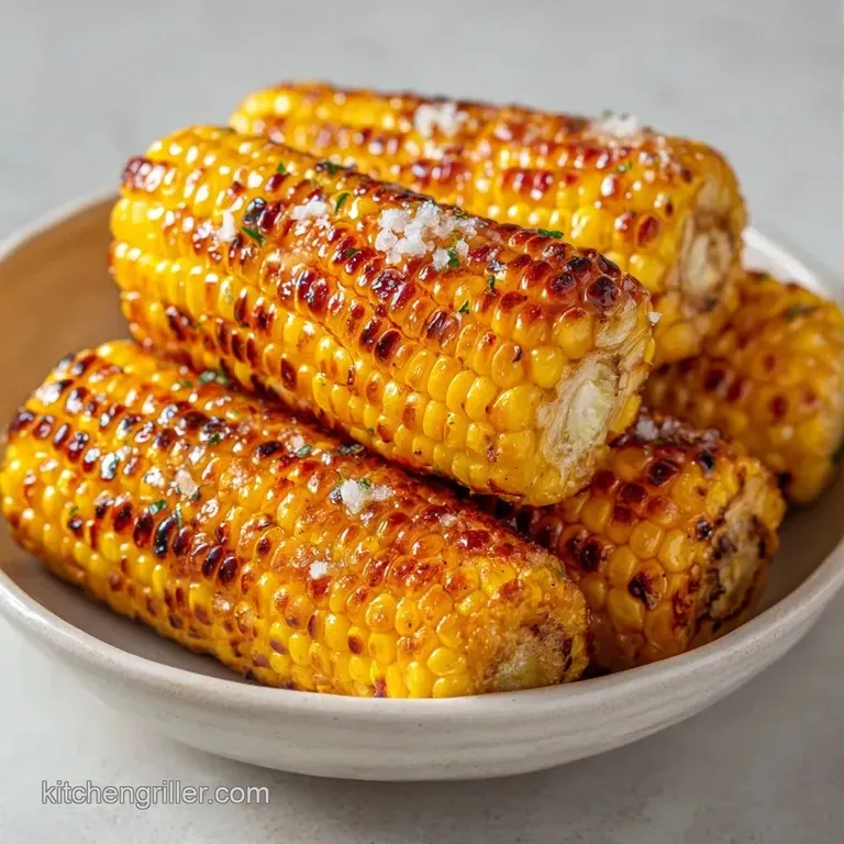 Charred yellow corn cobs arranged on a slate platter with bright lime wedges and a sprinkle of fresh cilantro.