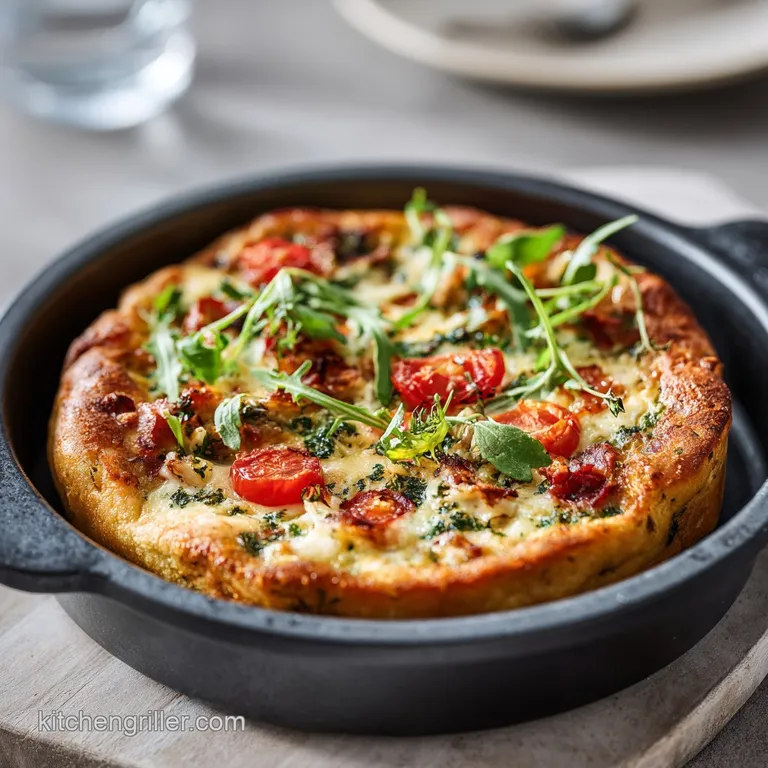 A perfectly sliced pizza with a bubbly crust, glistening cheese, and a sprinkle of herbs on a rustic board.