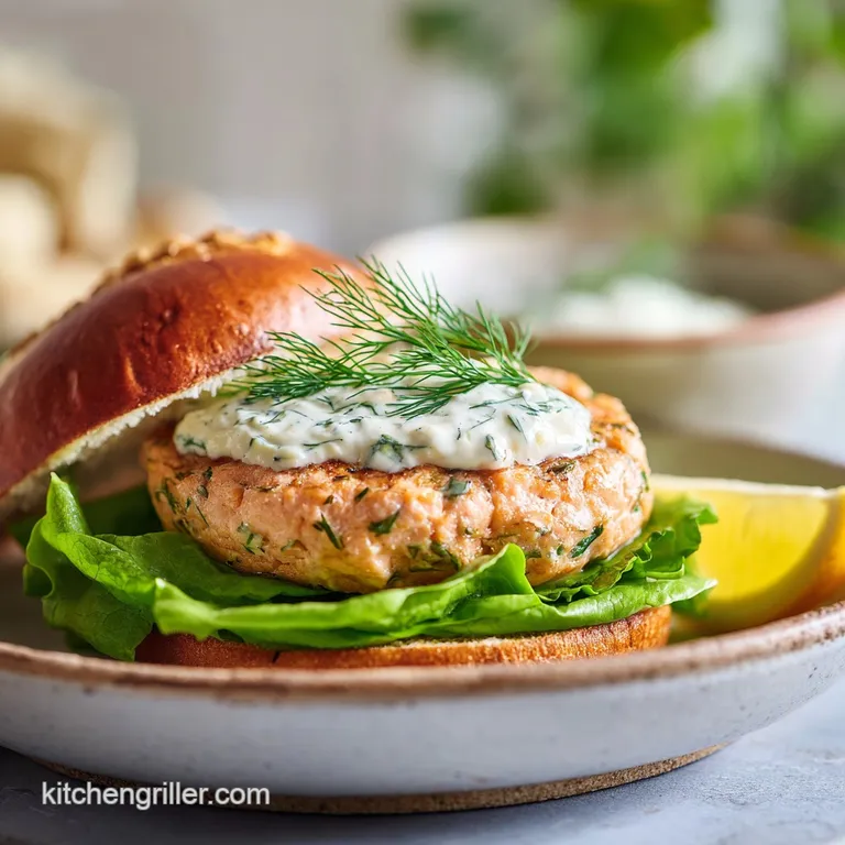 Salmon Burger Recipe with Lemon Dill