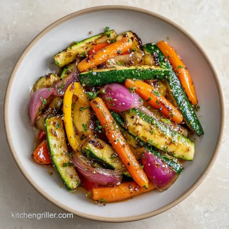 Vibrant red peppers and green zucchini spears artfully arranged on a slate board with a sprinkle of fresh parsley.