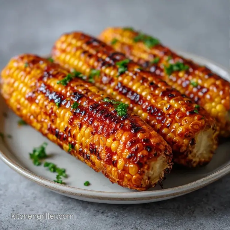 Four charred yellow corn cobs arranged on a slate board, garnished with chopped cilantro and a sprinkle of sea salt.