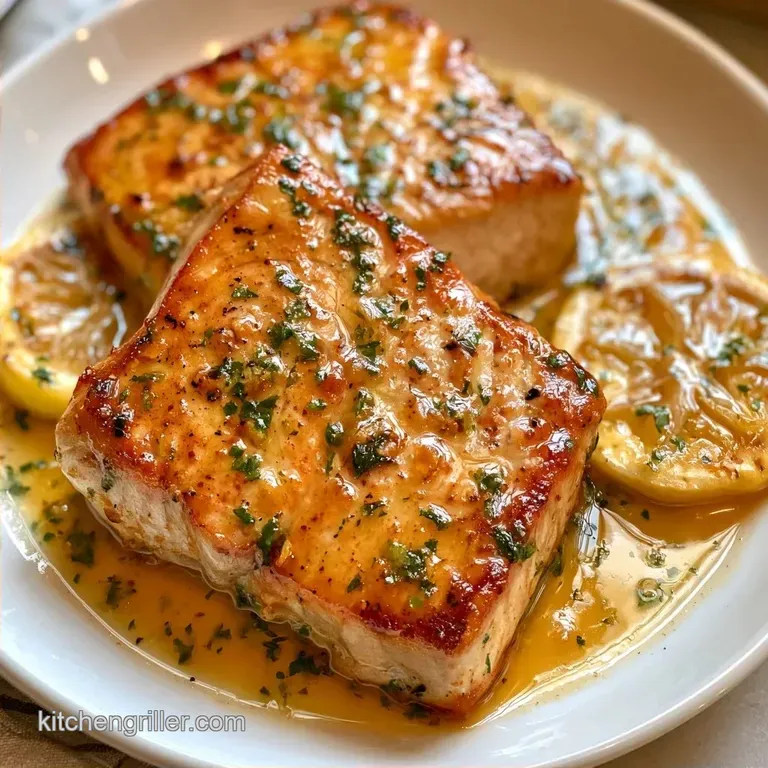 Pan-Seared Swordfish Lemon Butter Sauce
